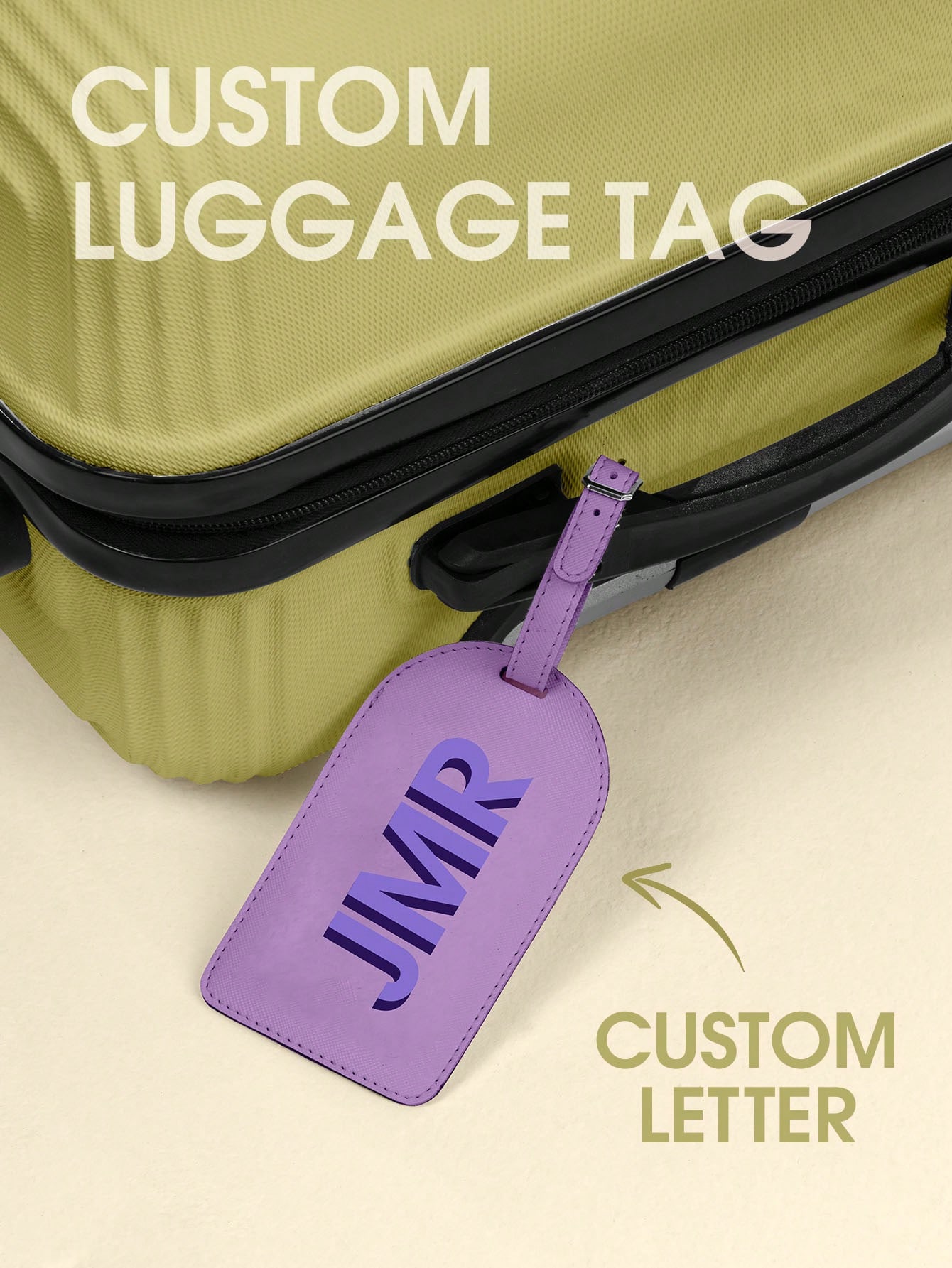 Travel Accessories Gifts - ป้ายติดกระเป๋าเดินทางแบบกำหนดเองได้ พิมพ์อักษรย่อ ป้ายหนัง PU ป้ายติดกระเป๋าเดินทาง พิมพ์