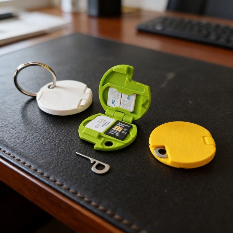 Sim Card Holder Case - ที่ใส่ซิมการ์ดและการ์ด TF แบบพิมพ์ 3 มิติ, กล่องเก็บการ์ดหน่วยความจำแบบพกพาพร้อมเข็มดันการ์ด,