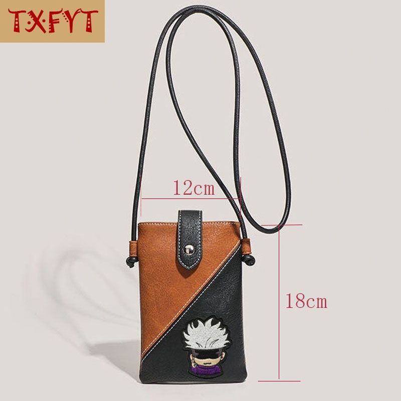 Travel Accessories Gifts - จูจุสึไคเซ็น โกโจ ซาโตรุ PU กระเป๋าใส่โทรศัพท์มือถือขนาดเล็กกระเป๋าเดินทางกระเป๋าสะพายข้างลำลองกระเป๋าของขวัญวันเกิด