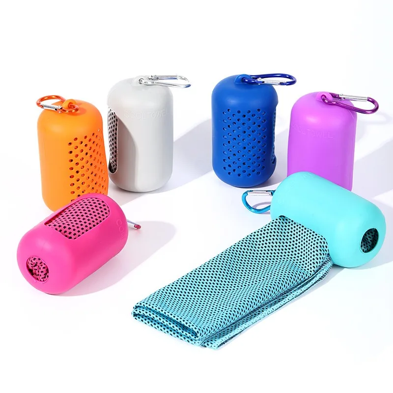 Travel Towel Quick Dry - ผ้าขนหนูทำความเย็นพร้อมกระเป๋าแคปซูลพกพา แห้งเร็ว ให้ความเย็นทันที เหมาะสำหรับกีฬา ฟิตเนส วิ่ง