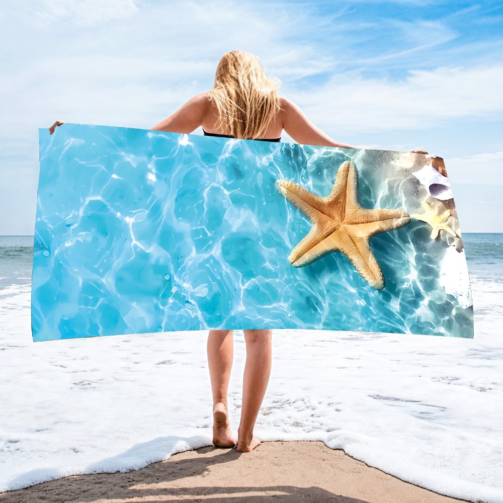 Travel Towel Quick Dry - 27.5x55 นิ้ว บลูโอเชียน เจลลี่ฟิชผ้าเช็ดตัวไมโครไฟเบอร์ แห้งเร็ว ผ้าเช็ดตัวชายหาด