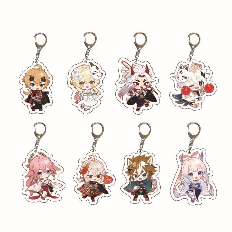 Travel Accessories Gifts - พวงกุญแจอะคริลิค Genshin Impact ตัวละคร Venti Paimon