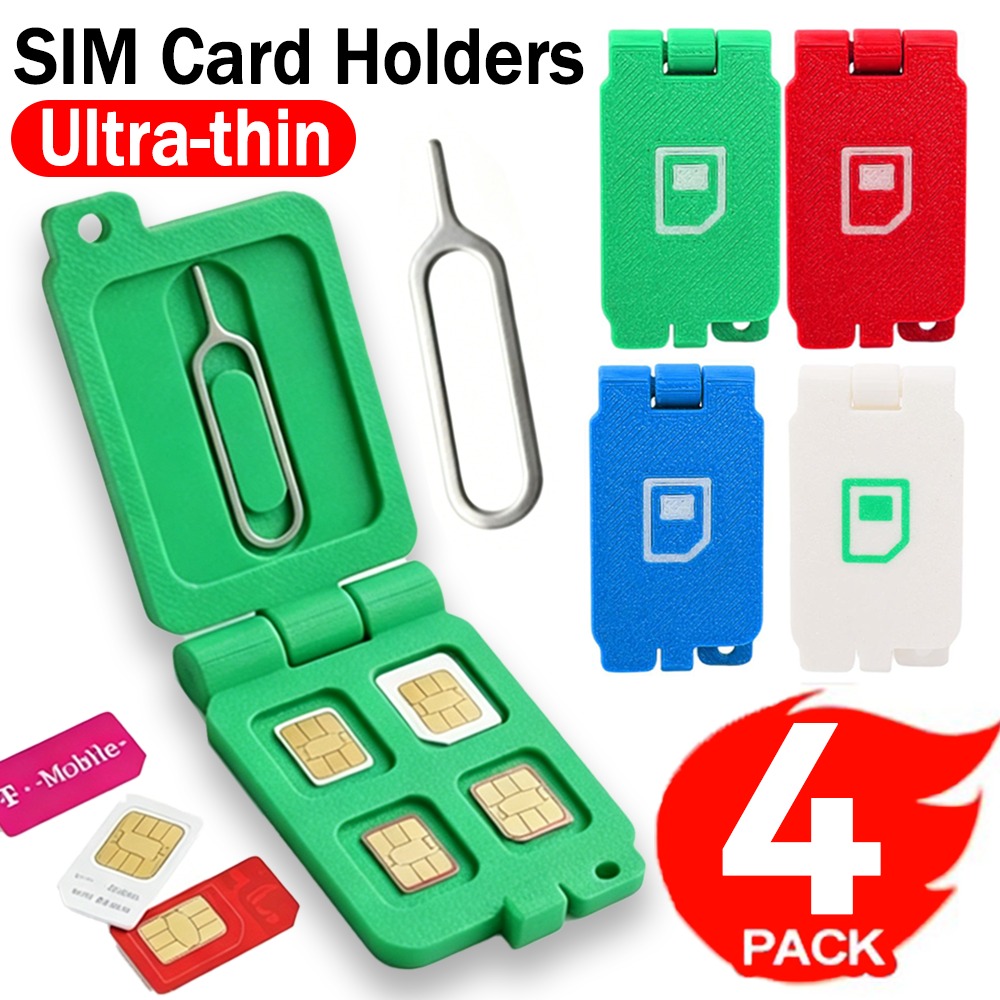 Sim Card Holder Case - กล่องเก็บอะแดปเตอร์ซิมการ์ดขนาดเล็กแบบยูนิเวอร์แซล พร้อมเข็มถอดซิม สำหรับนาโน ไมโคร ซิมการ์ด เมมโมรี่การ์ด