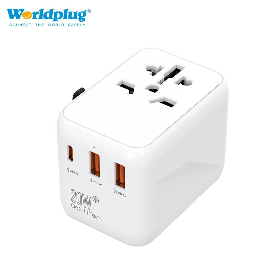 Travel Adapter Universal - อะแดปเตอร์แปลงไฟแบบ GaN 20W Type C ชาร์จเร็ว