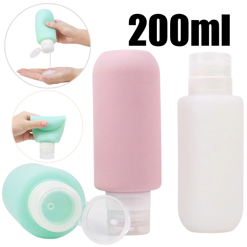 Travel Accessories Wholesale - 200ml ขวดซิลิโคนขวดรีฟิลขวดโลชั่นเจลอาบน้ําแชมพูคอนเทนเนอร์ขวดเปล่าแบบพกพาอุปกรณ์เสริมขายส่ง
