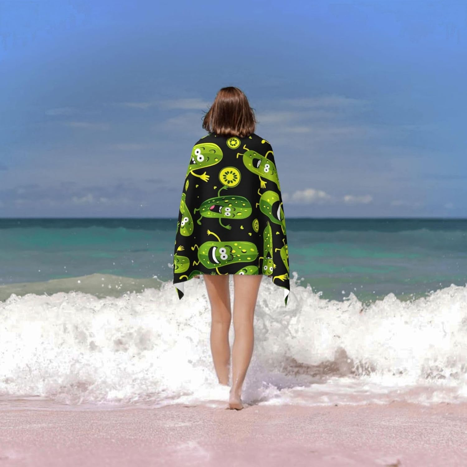 ผ้าเช็ดตัวชายหาดลาย Pickle สุด - Travel Towel Quick Dry บทวิจารณ์และราคา