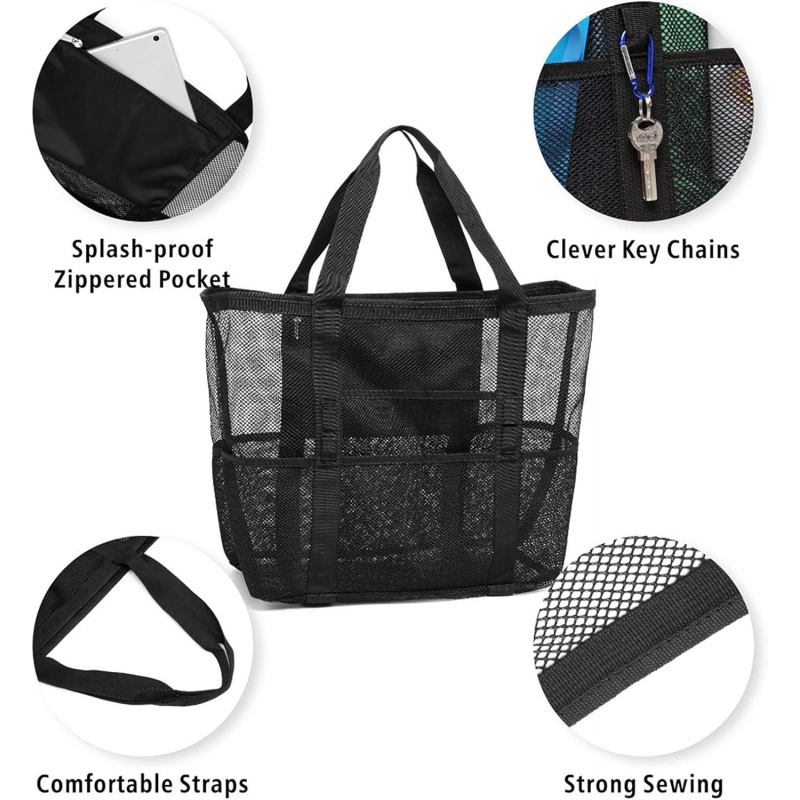 กระเป๋าตาข่ายชายหาดขนาดใหญ่พร้ - Travel Accessories Must Have บทวิจารณ์และราคา