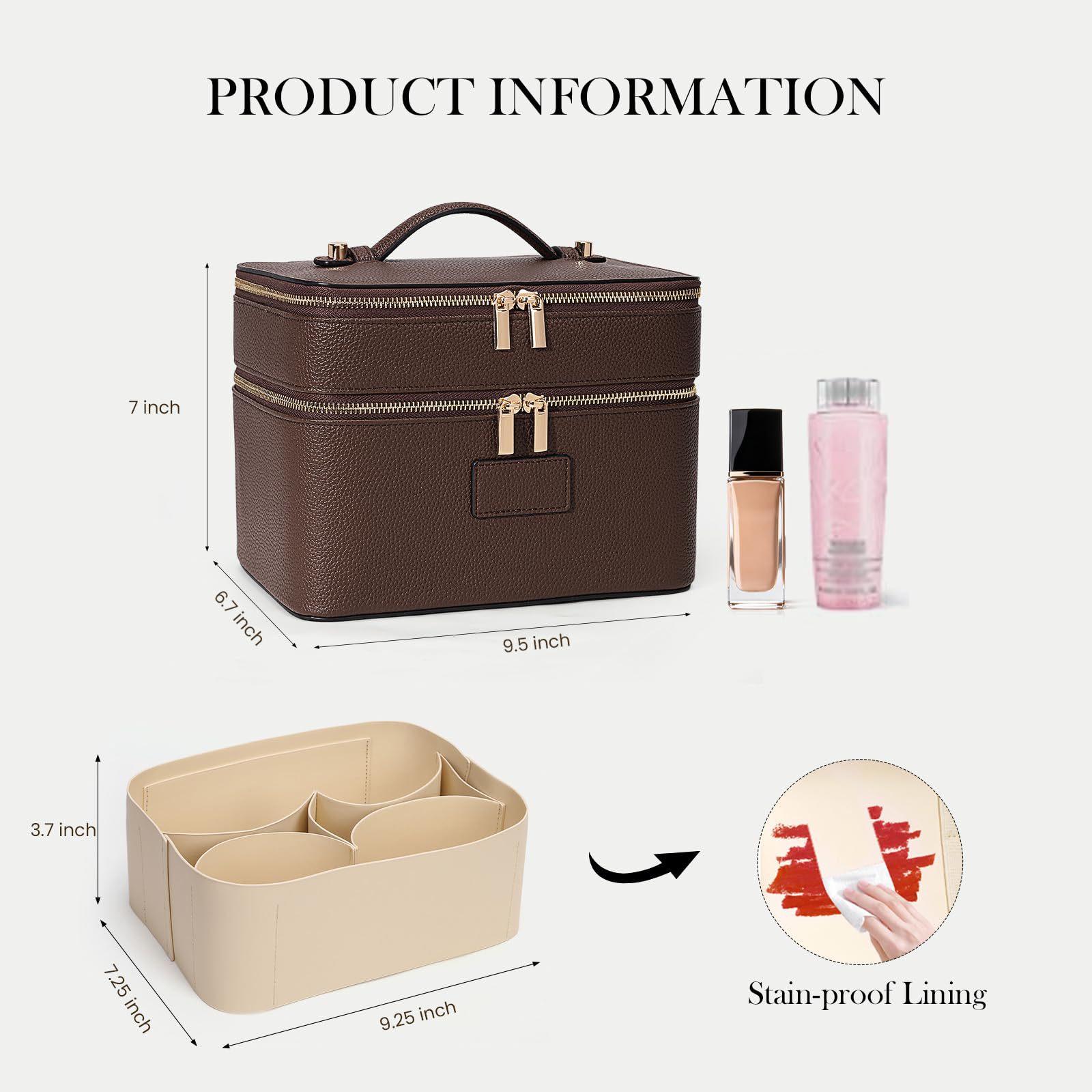 กระเป๋าเครื่องสำอางค์สองชั้นขน - Travel Accessories Luxury บทวิจารณ์และราคา