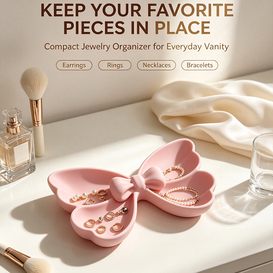 ถาดเก็บเครื่องประดับทรงโบว์ขนา - Travel Accessories Girly บทวิจารณ์และราคา