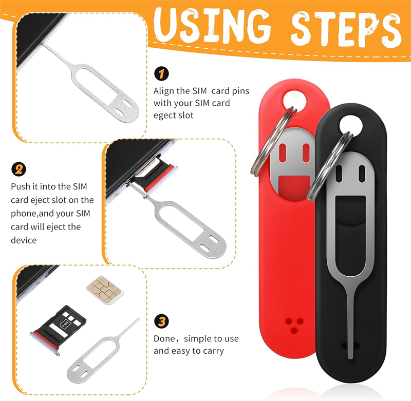 3PCS Anti-Lost ซิมการ์ด Eject  - Sim Card Holder Case บทวิจารณ์และราคา