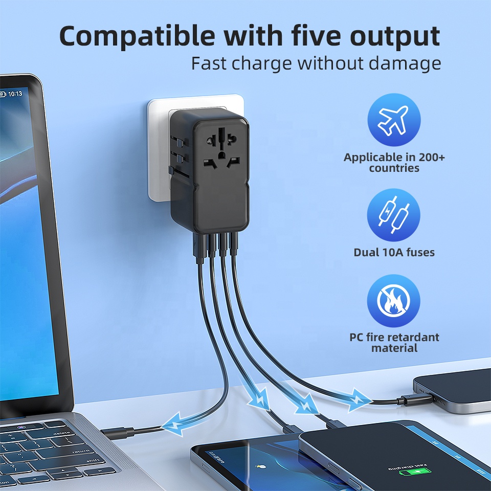 อะแดปเตอร์แปลงไฟ PD 170W หลายพ - Travel Adapter Universal บทวิจารณ์และราคา