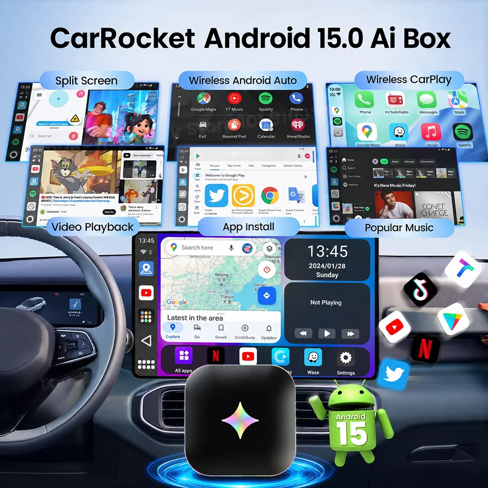 2026Android15 CarPlay Ai Box C - Travel Adapter Universal บทวิจารณ์และราคา