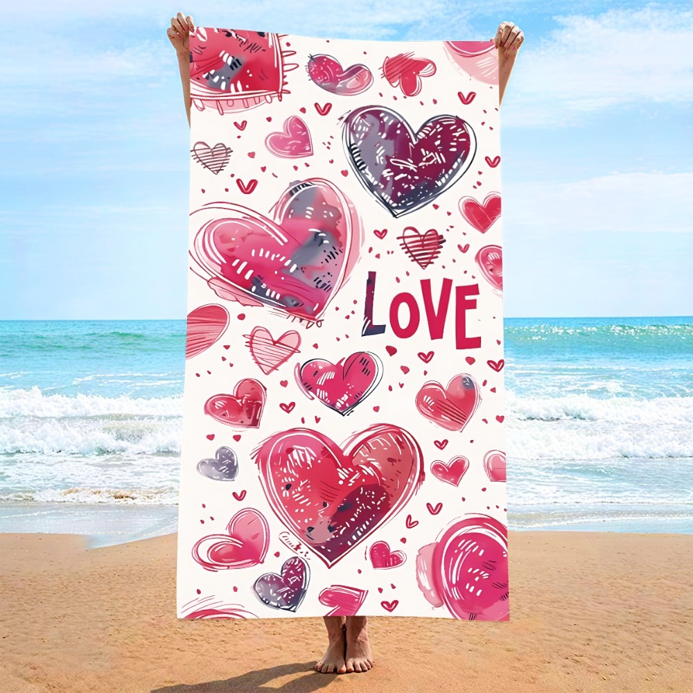 ผ้าเช็ดตัวลายหัวใจ 27x55 นิ้ว  - Travel Towel Quick Dry บทวิจารณ์และราคา