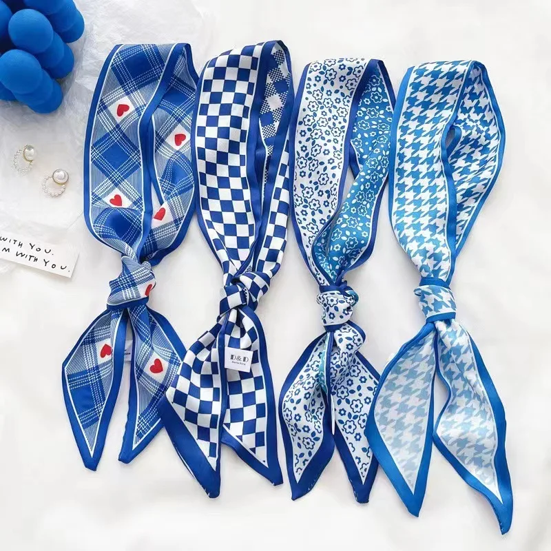 ผ้าพันคอไหมสีน้ำเงินไคลน์ ลายต - Travel Accessories Gifts บทวิจารณ์และราคา
