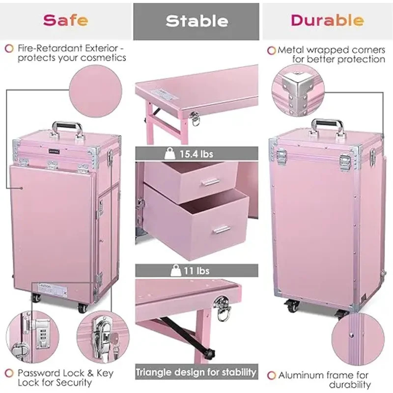 โต๊ะทำเล็บแบบมีล้อพับได้ พร้อม - Travel Accessories In Train บทวิจารณ์และราคา